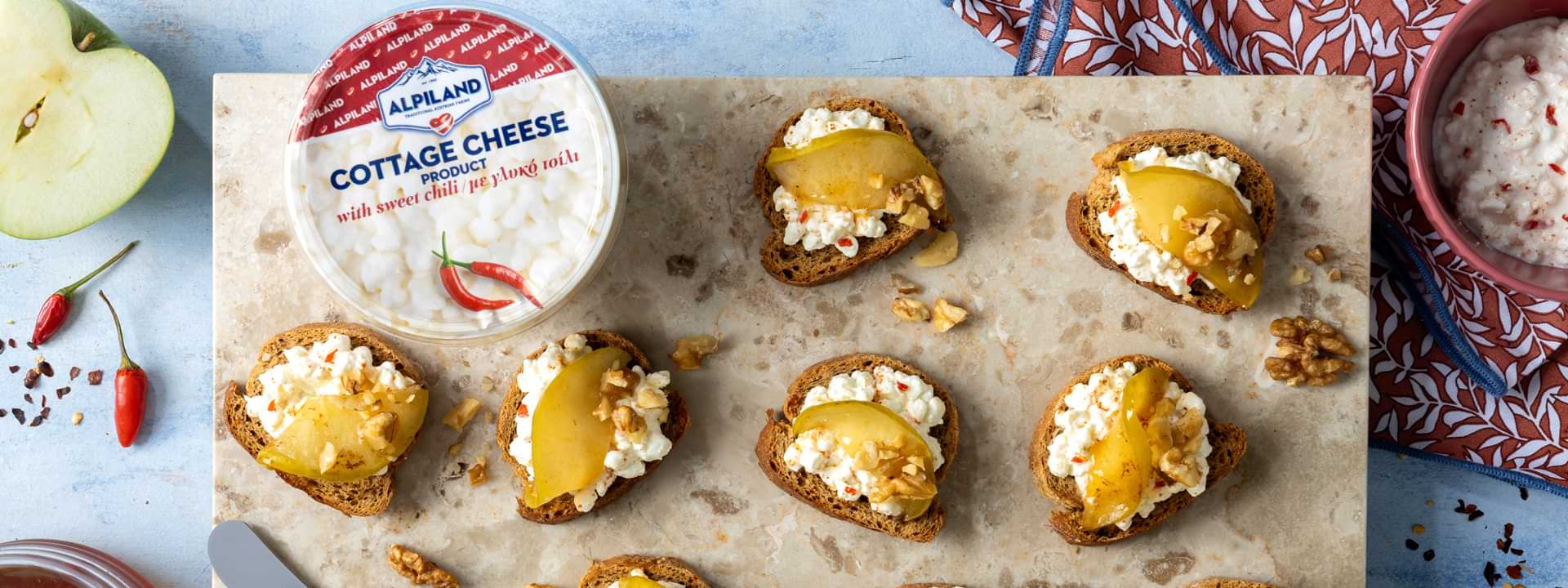 Header Image Μπρουσκέτες με πράσινο μήλο