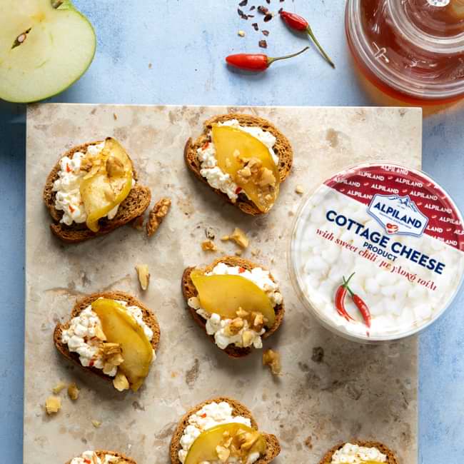 Συνταγή μπρουσκέτες με πράσινο μήλο