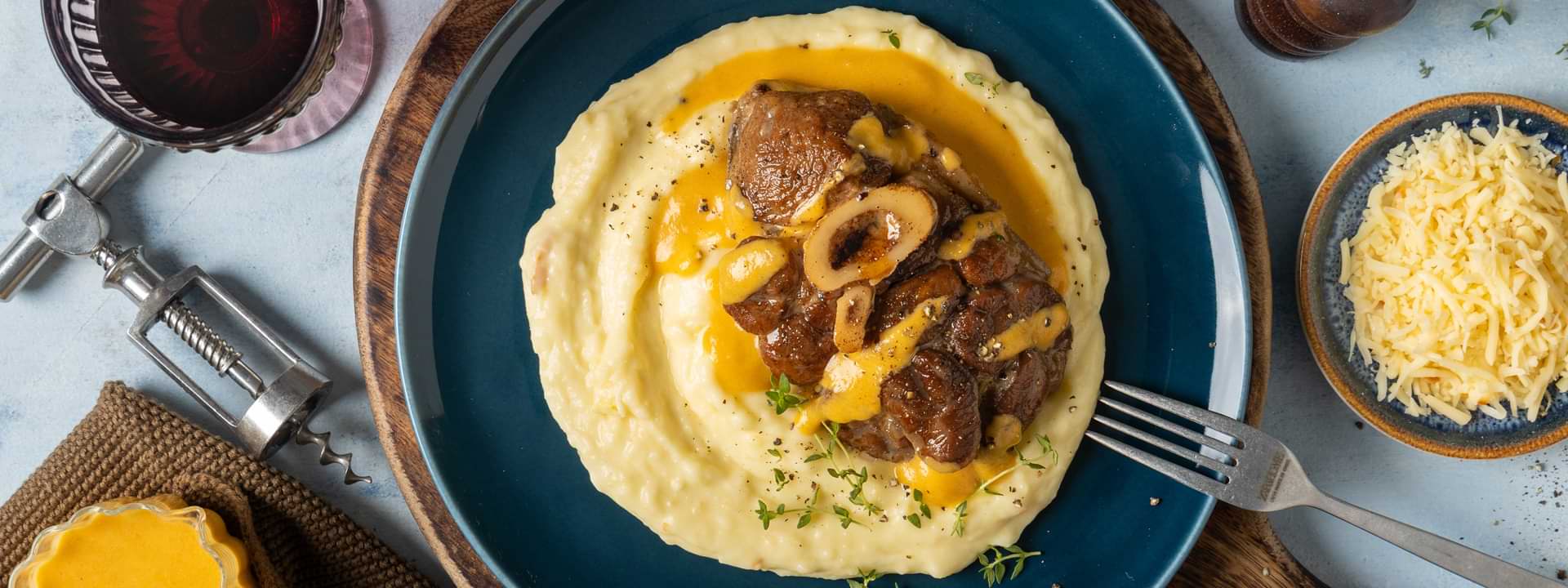 Header Image Οσομπούκο με πουρέ πατάτας