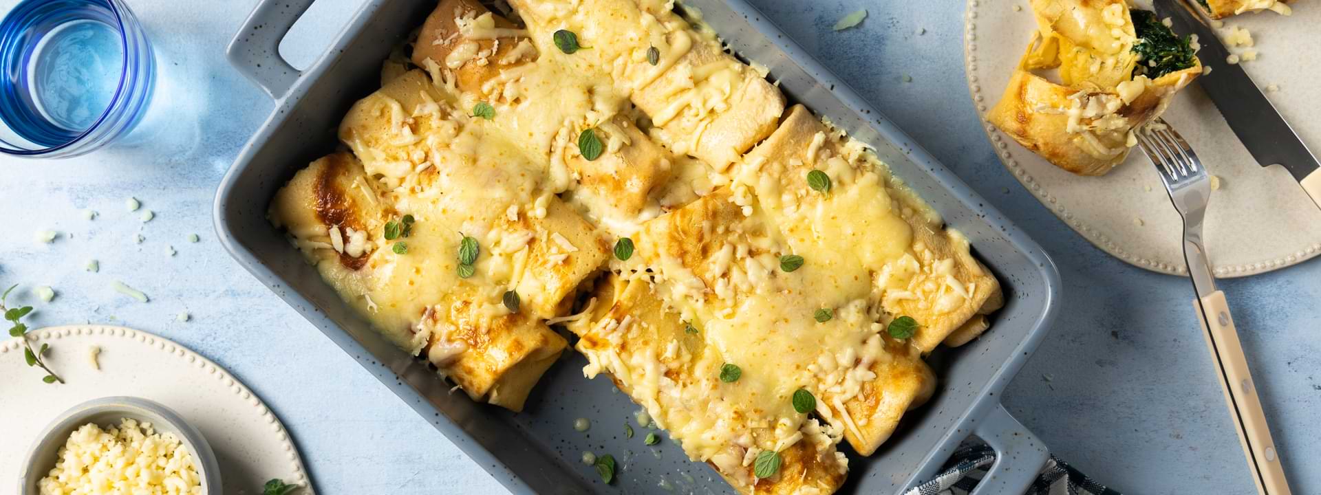 Header Image Κρέπες φούρνου με σπανάκι και τυριά